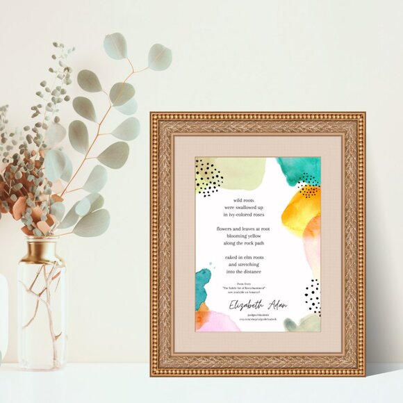 Poem Print - Rivers to Rainbows Art Print 4x6 Handmade Home Decor - Picture 1 of 2